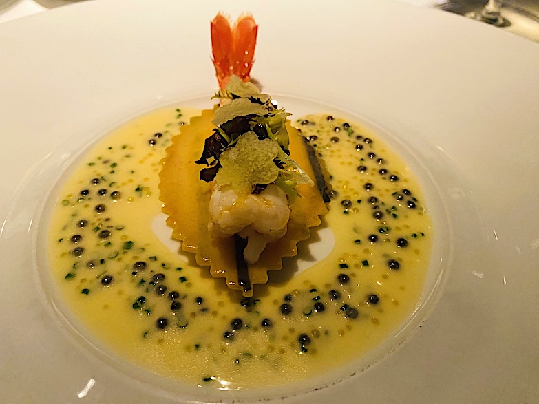 New Seasonal Dishes Shine at BELON 4 Spot prawn with ravioli and champagne sauce at BELON